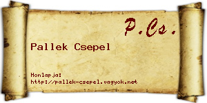 Pallek Csepel névjegykártya